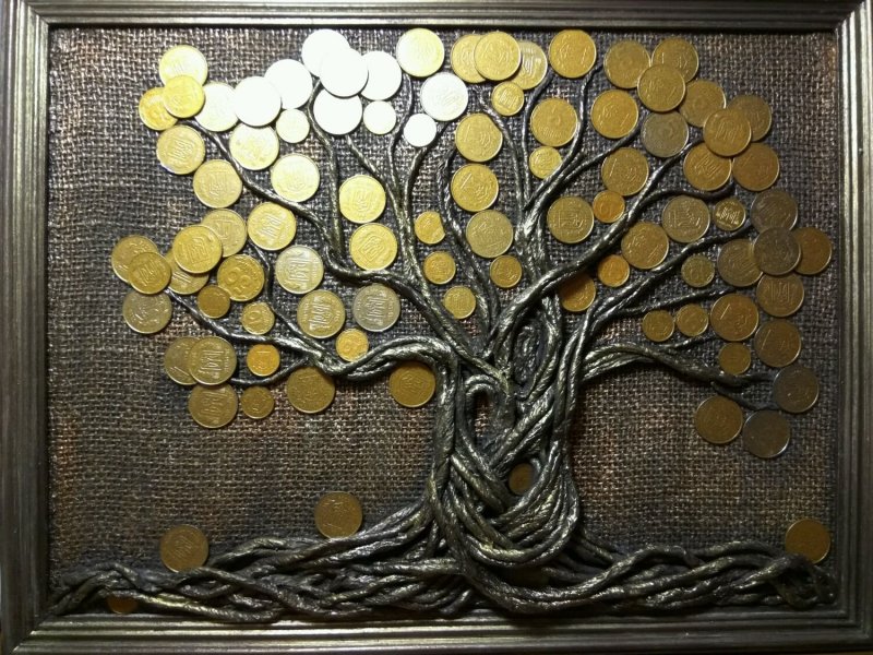 Пейп арт. Панно «денежное дерево».