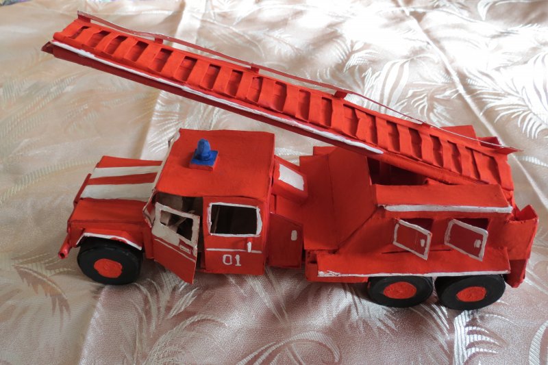 Пожарная машина поделка в детский сад