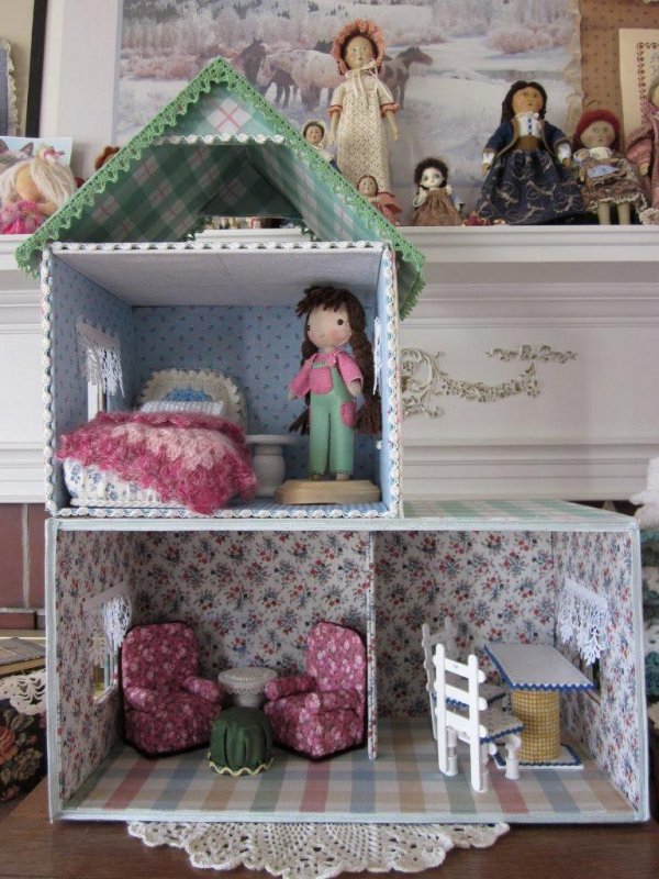 Домик для кукол Барби из картона своими руками