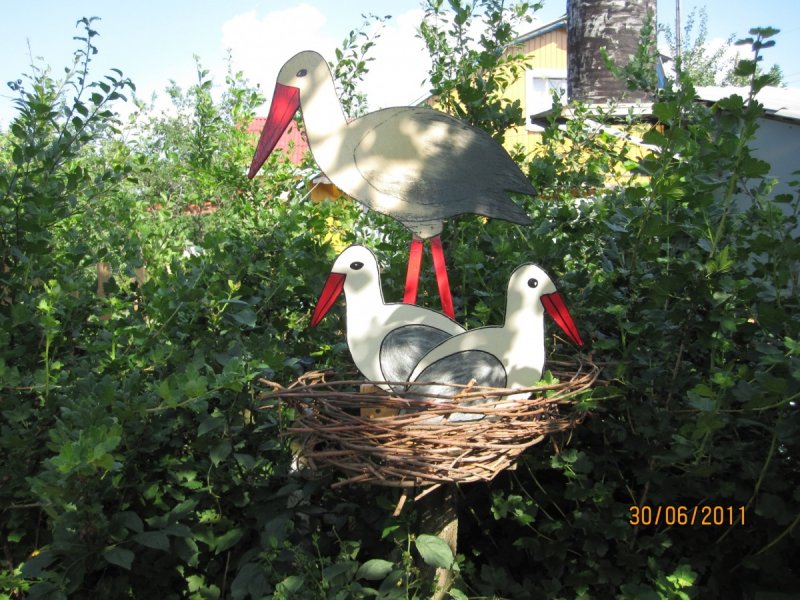 Садовый декор Аисты в гнезде