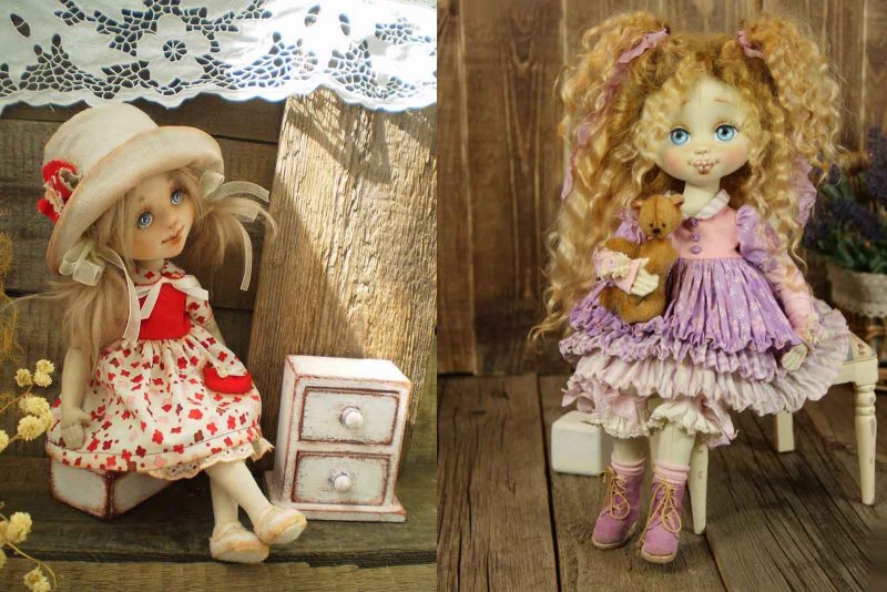 Красивые текстильные куклы