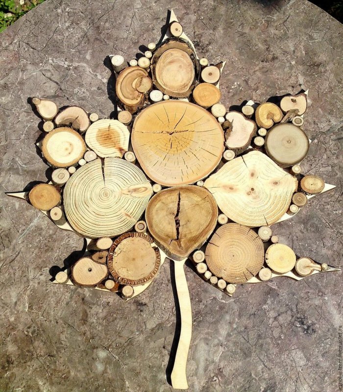 Декор из древесных спилов