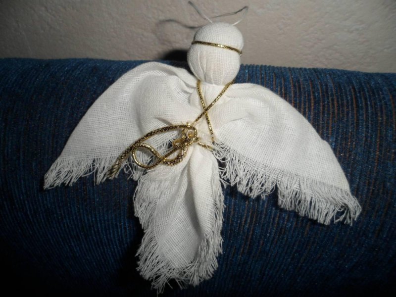 Рождественский ангел из ткани