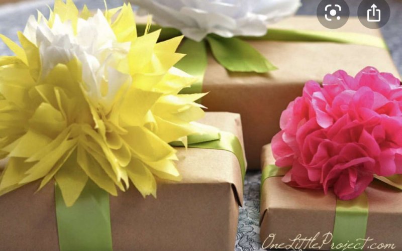 Цветы из упаковочной бумаги