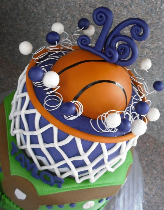 Торт в виде баскетбольного