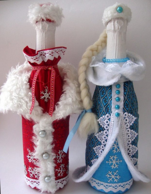 Дед Мороз и Снегурочка: дед Мороз и Снегурочка на бутылку ша
