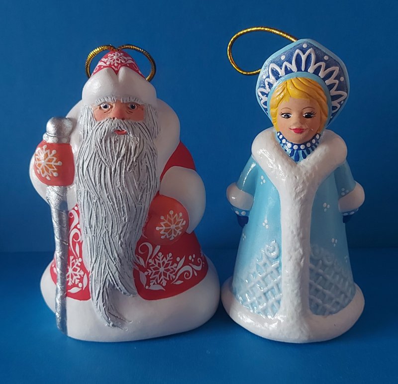 Снегурочка и дед Мороз роспись керамика