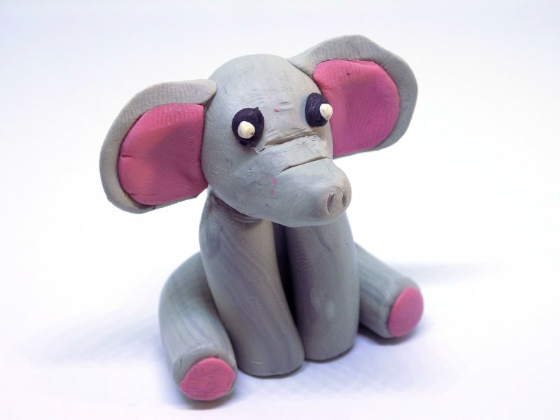 Слон из пластилина для детей
