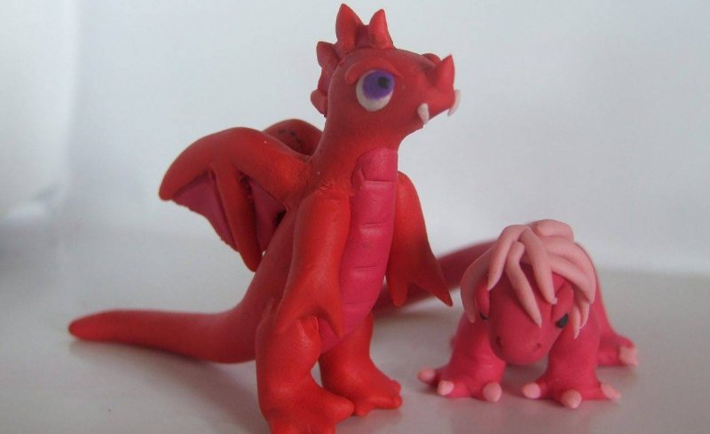 Игрушки из пластилина дракон