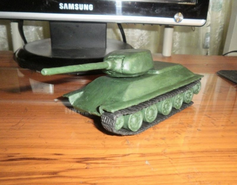 ПЛАСТИЛИНОВЫЙ танк т 34 85