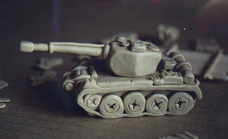 Советский танк из пластилина
