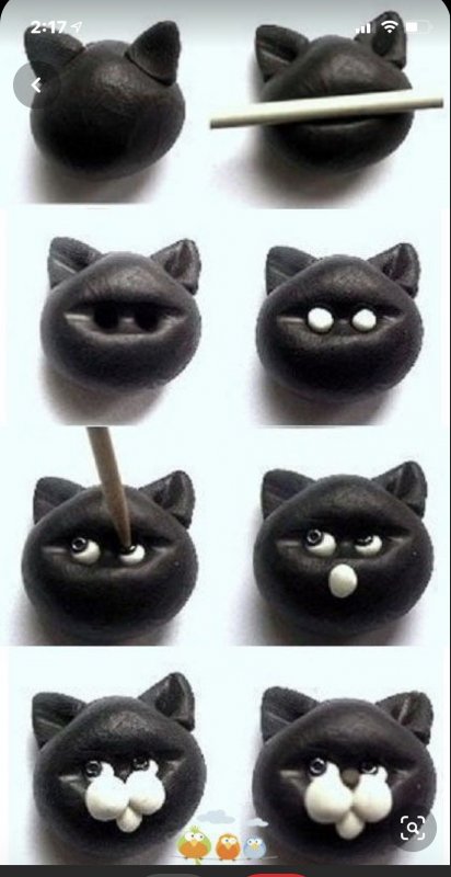 Фигурка кота из полимерной глины