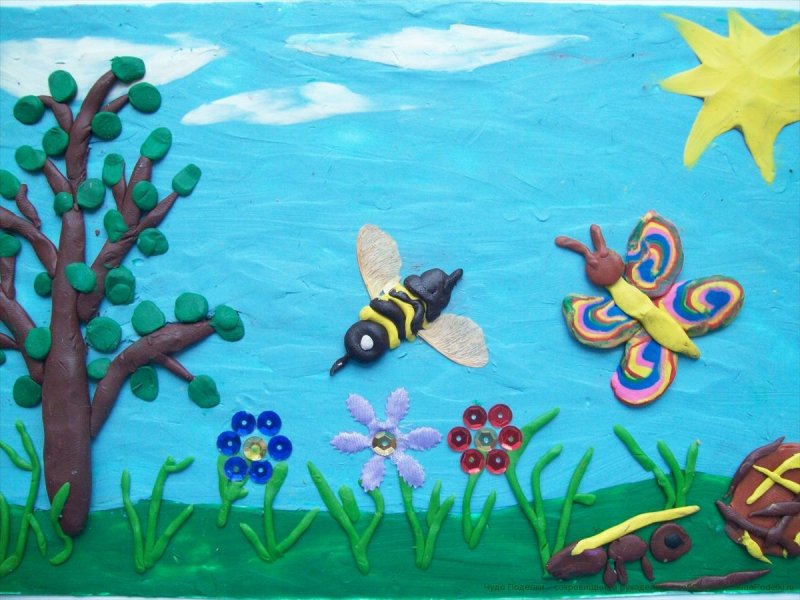 Пластилинография летом в детском саду