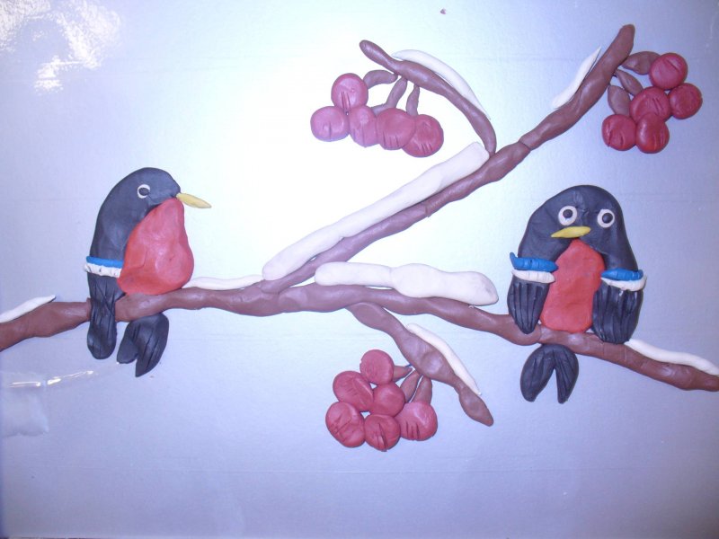 Пластилинография весенние птицы