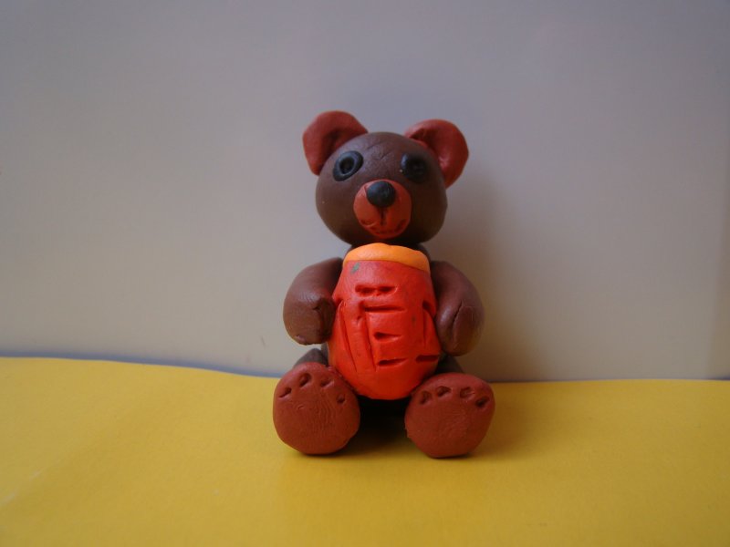 Медвежонок из пластилина для детей