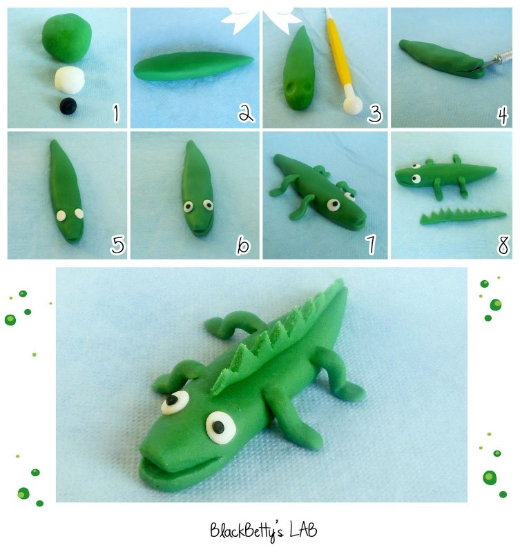 Динозаврик из пластилина для детей