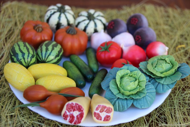 Фрукты и овощи из пластилина композиция