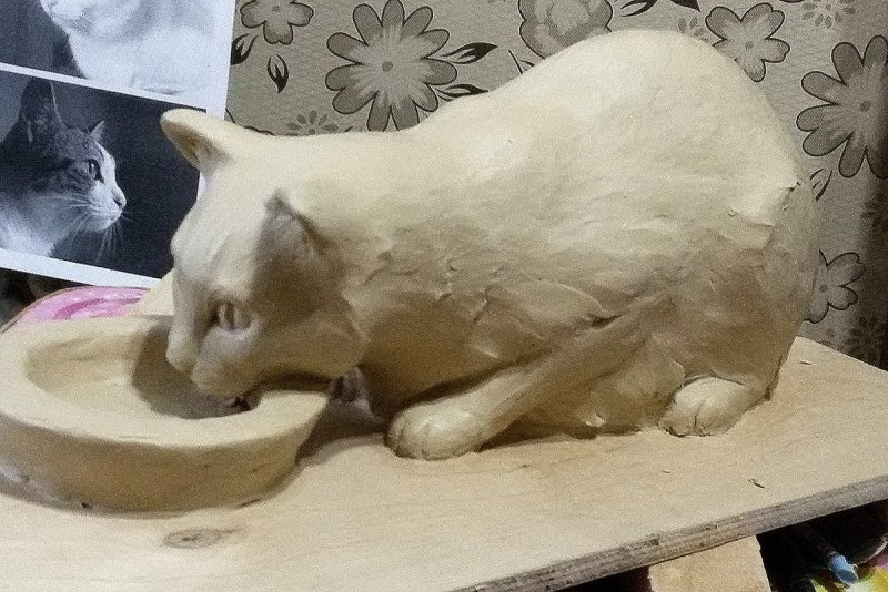 Кот скульптурный пластилин
