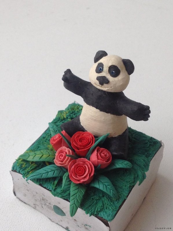 Панда из пластилина для детей