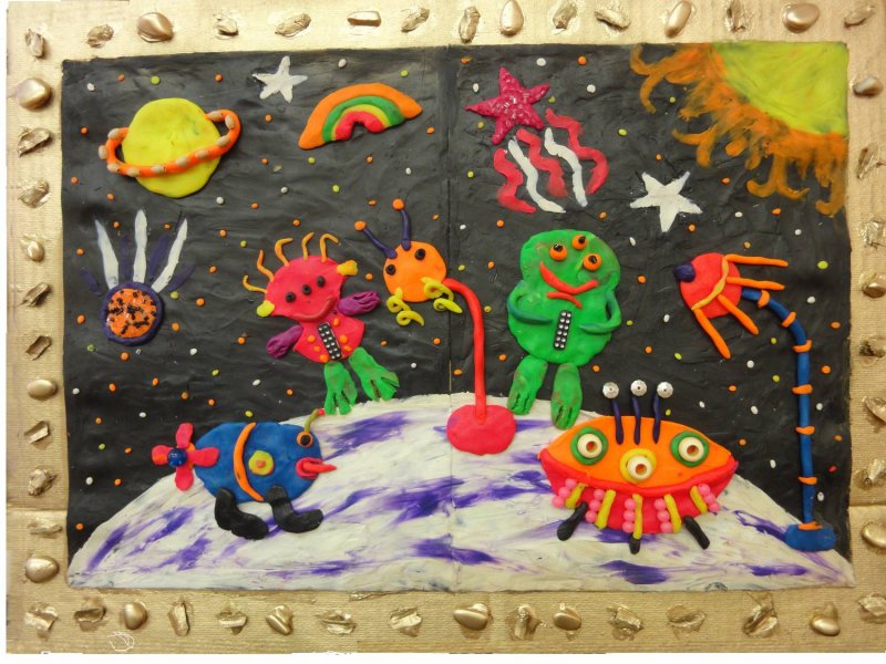 Пластилинография ко Дню космонавтики в детский сад