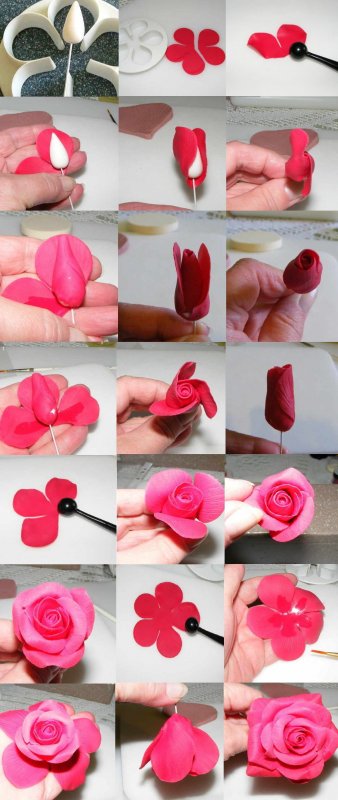 Розы из полимерной глины своими руками