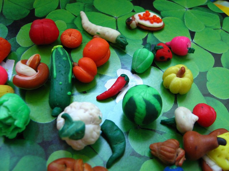 Лепка овощей и фруктов