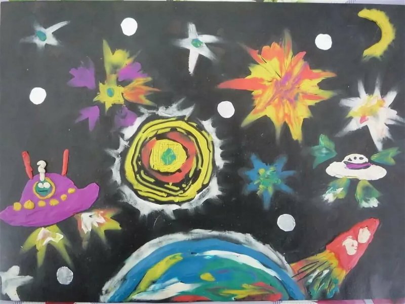 Пластилинография для детей на тему космос