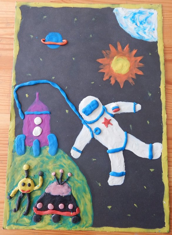 Пластилинография в детском саду космос