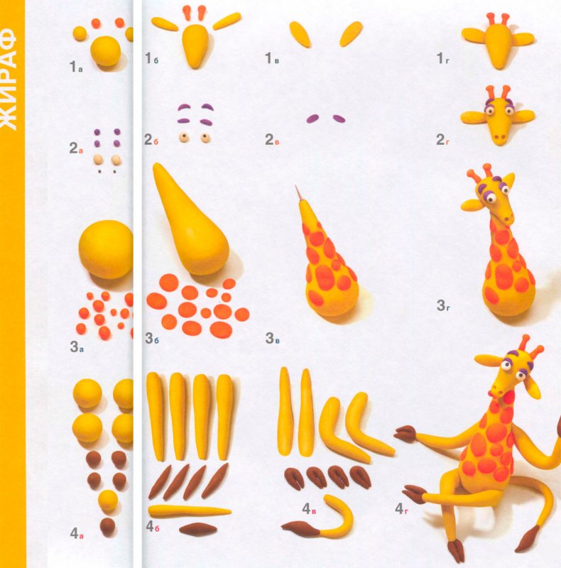 Жираф из пластилина для детей