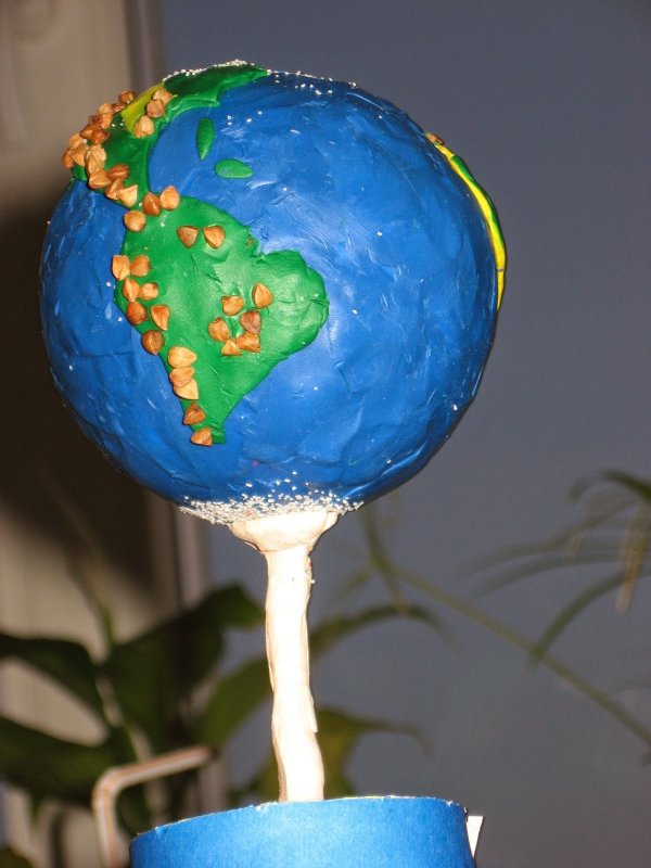 Модель глобуса из пластилина