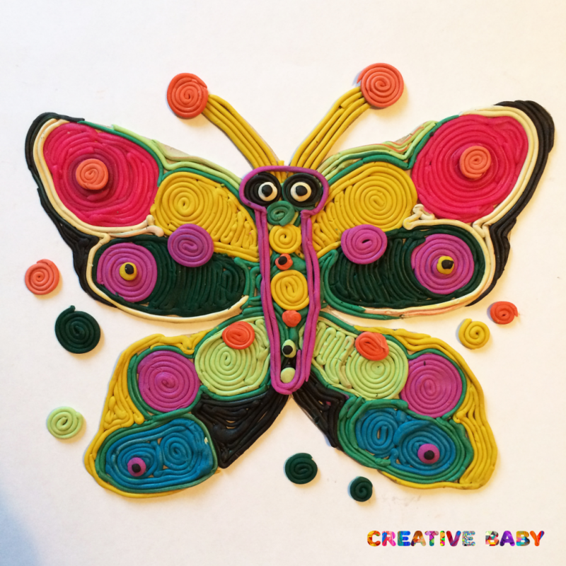 Пластилинография для детей бабочка
