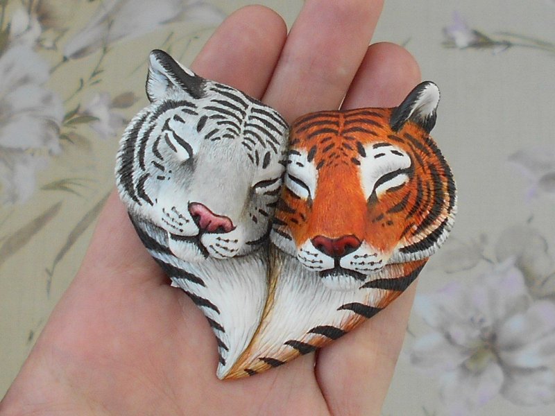 Тигр из полимерной глины