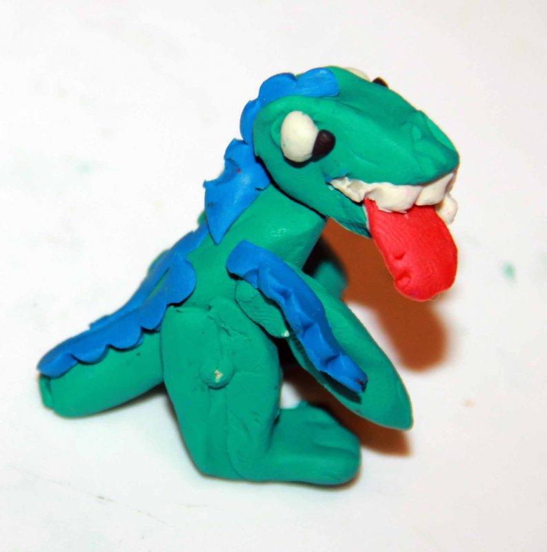 Тирекс динозавр пластилин