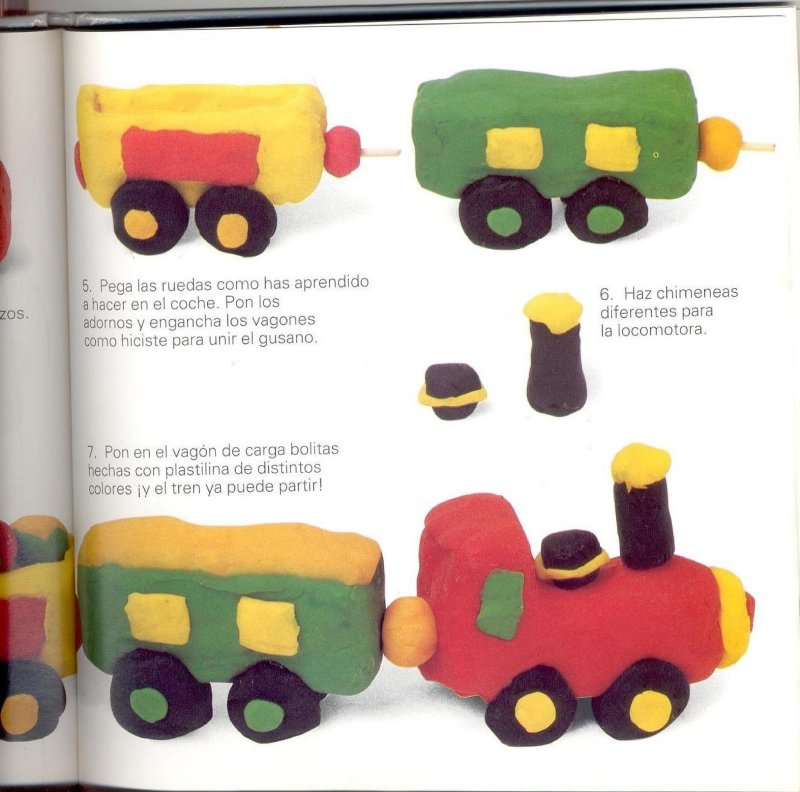 Поезд из пластилина для детей