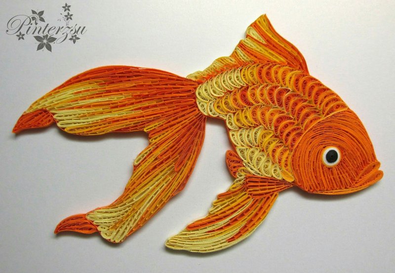 Панно из соленого теста Золотая рыбка