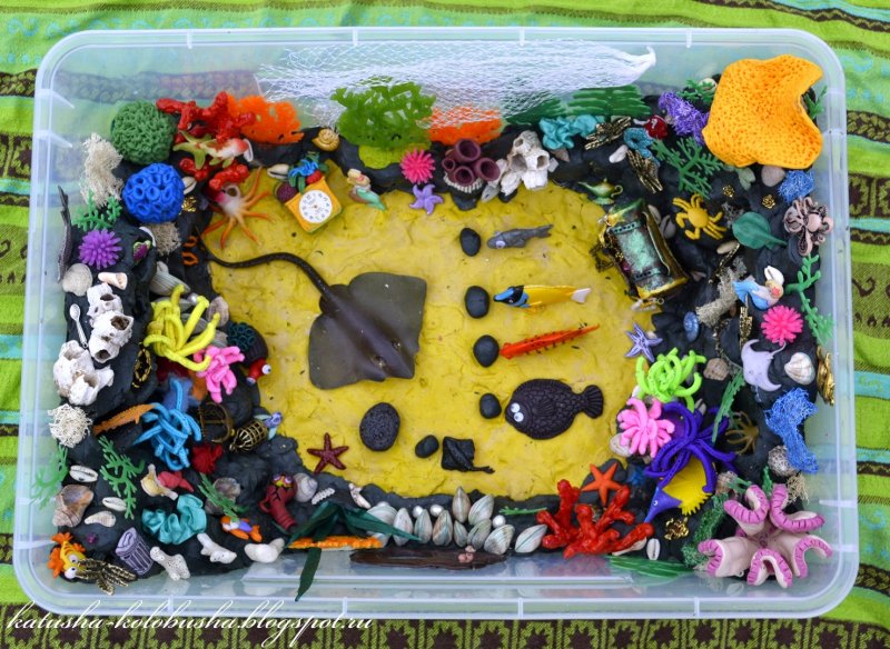Шаблон поделка подводное царство из пластилина
