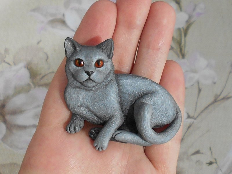 Котик из полимерной глины