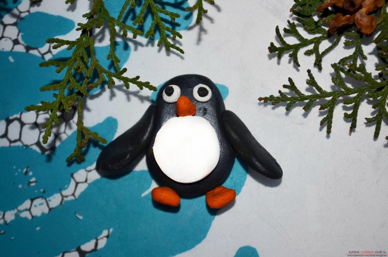 Пингвин пластилин