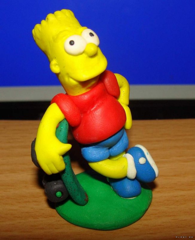 Барт симпсон из пластилина