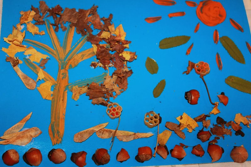 Картина из природного материала для детского сада