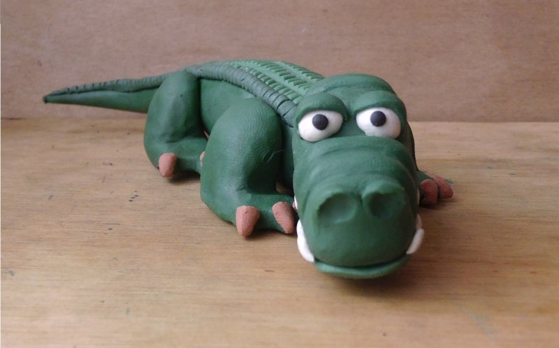 Сделать крокодила из пластилина