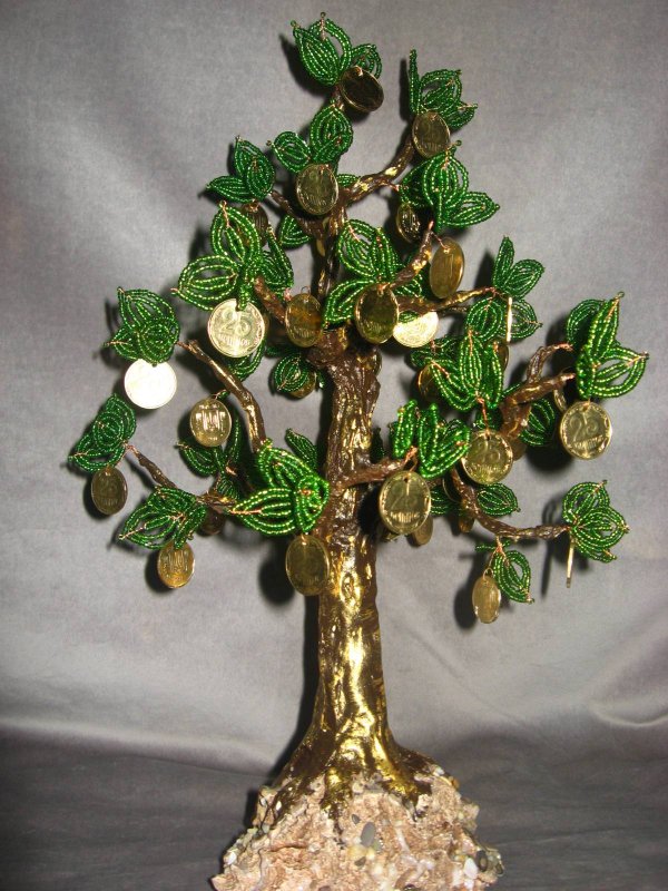 Бисероплетение денежное дерево