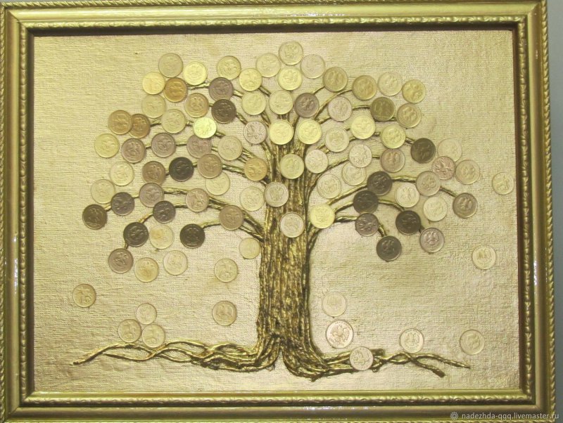 Аппликация денежное дерево