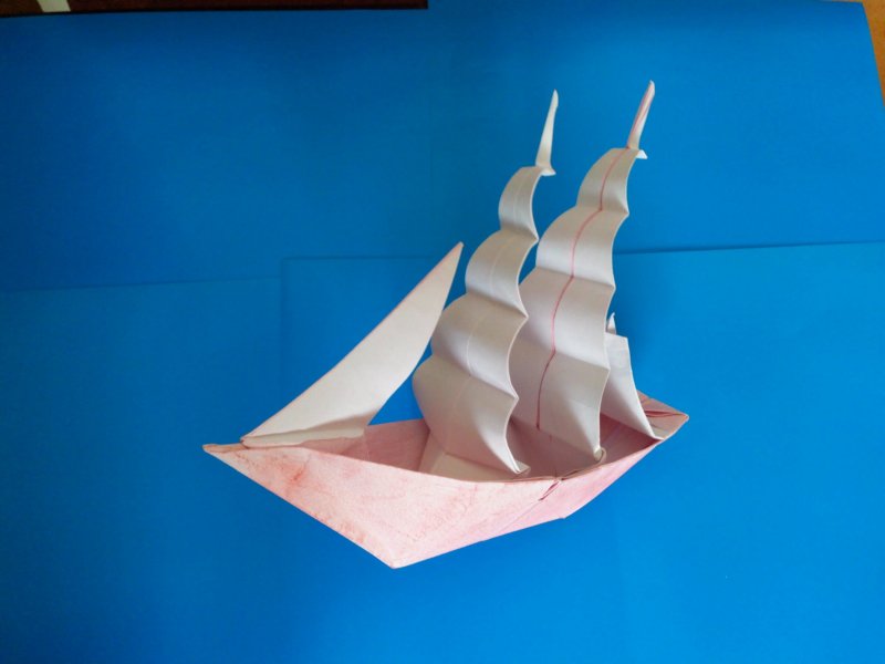 Оригами Фрегат кораблик