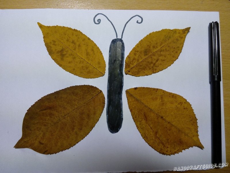 Поделка бабочка из листьев
