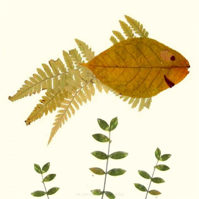 Рыбка из листьев