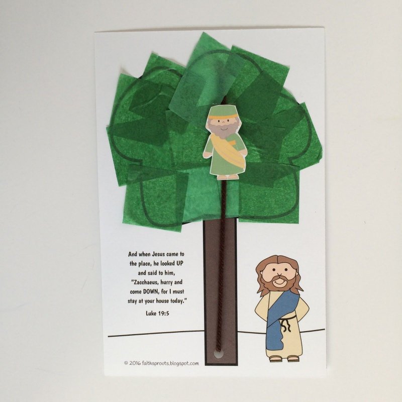 Поделка Закхей на дереве для детей