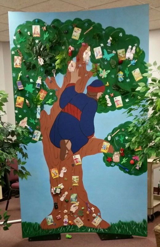 Поделка Закхей на дереве для детей