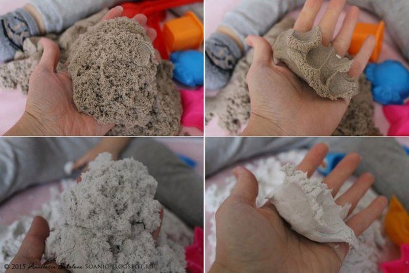 Руки с кинетическим песком