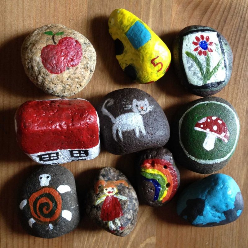 Поделки из камней для детей в школу